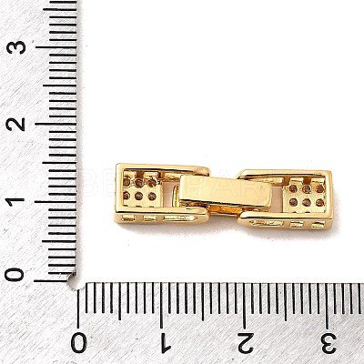 Brass Micro Pave Clear Cubic Zirconia Interlocking Clasps X-KK-C075-36G-1