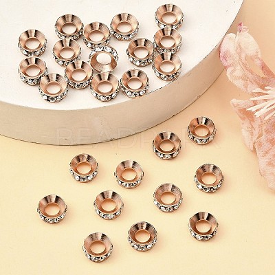 Brass Rhinestone Spacer Beads RB-A020-7mm-01RG-1