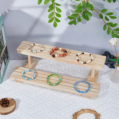 2-Tier Wooden Jewelry Organizer Display Risers ODIS-WH0058-18B-1