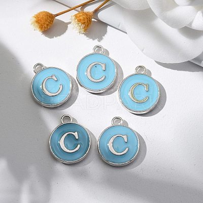 Platinum Plated Alloy Enamel Charms ENAM-S118-04C-P-1