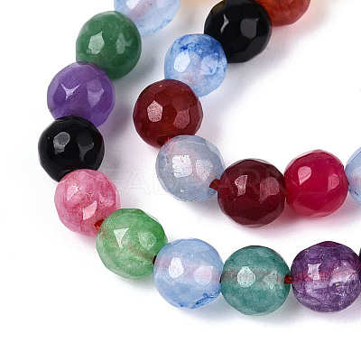Dyed Natural White Jade Beads Strands G-T139-6mm-60-02-1