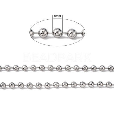 Tarnish Resistant 304 Stainless Steel Ball Chains CHS-A002B-6.0mm-1