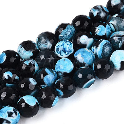 Dyed & Heated Natural Fire Crackle Agate Beads Strands G-N359-01B-05-1