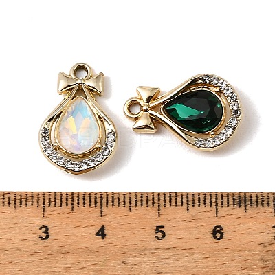UV Plating Alloy Glass Pendants FIND-K032-27G-1