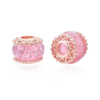 Rack Plating Alloy European Beads MPDL-N039-199-02RG-1