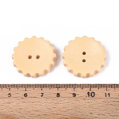 Spray Painted Natural Wood Buttons WOOD-T032-34A-1