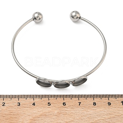 304 Stainless Steel Open Cuff Bangle Makings STAS-K320-01B-P-1