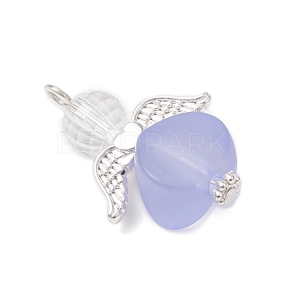 Transparent Acrylic Angel Pendants PALLOY-JF04095-03-1