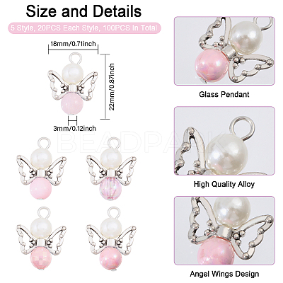 Acrylic & Alloy Pendant PALLOY-CA00011-1