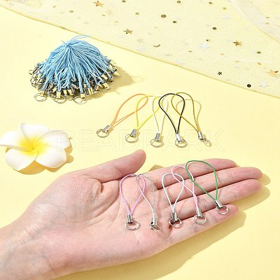100Pcs Polyester Cord Mobile Straps MOBA-FS0001-02G-1