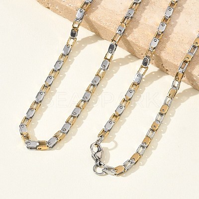 304 Stainless Steel Chain Necklaces & Bracelets Sets SJEW-D091-11GP-1