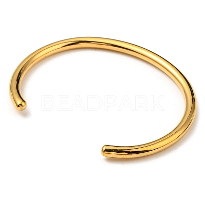 Ion Plating(IP) 304 Stainless Steel Simple Thin Cuff Bangles BJEW-P296-02G-1