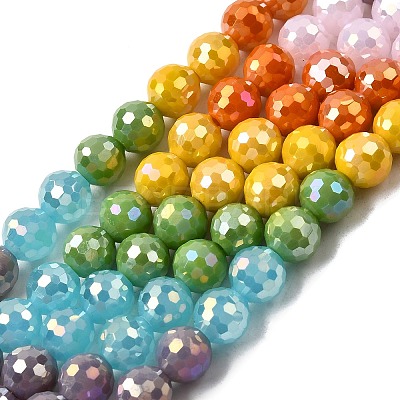 Electroplate Glass Beads Strands EGLA-D300-06-8mm-10-1