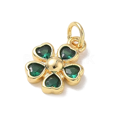 Brass Micro Pave Cubic Zirconia Pendants KK-L268-031G-1