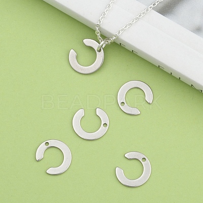 Tarnish Resistant 304 Stainless Steel Letter Charms STAS-O072-C-1