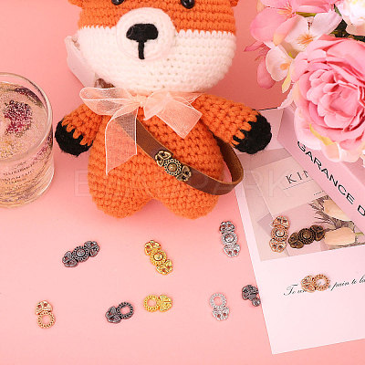 50Pcs 5 Colors Flower Alloy Snap Lock Clasps FIND-GL0002-03-1