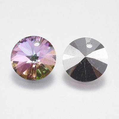 Faceted Glass Rhinestone Charms RGLA-F049-8mm-001VO-1