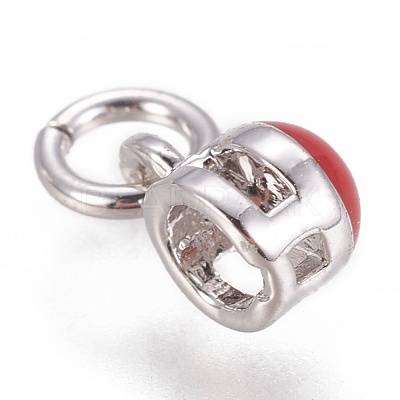 Brass Enamel Charms KK-L188-04-1