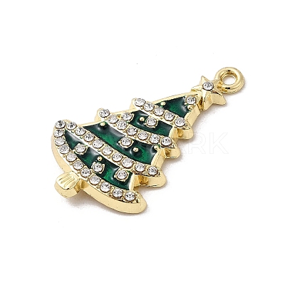 Alloy Enamel Pendants with Rhinestone X-FIND-H055-16G-02-1