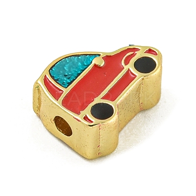 Rack Plating Brass Enamel Beads KK-U029-22G-11-1