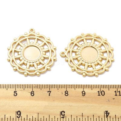Brass Pendants Cabochon Settings KK-B134-20G-1