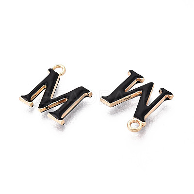 Rack Plating Alloy Enamel Pendants ENAM-T024-53M-G-1