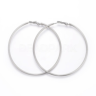 Tarnish Resistant 201 Stainless Steel Hoop Earrings EJEW-F188-24P-E-1