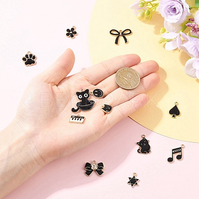 12Pcs 12 Styles Alloy Pendants ENAM-YW0006-93-1
