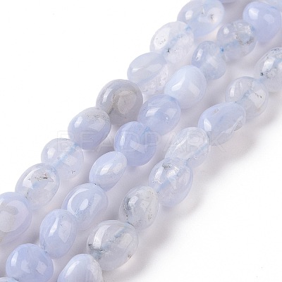 Natural Blue Chalcedony Beads Strands G-K203-26-1