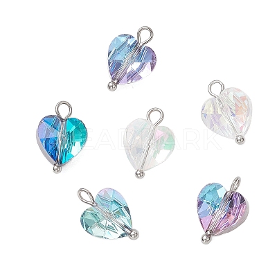 Transparent Glass Charms PALLOY-JF04198-02-1