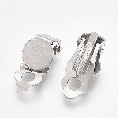 Tarnish Resistant 304 Stainless Steel Clip-on Earring Findings LS-X-STAS-T045-33A-P-1