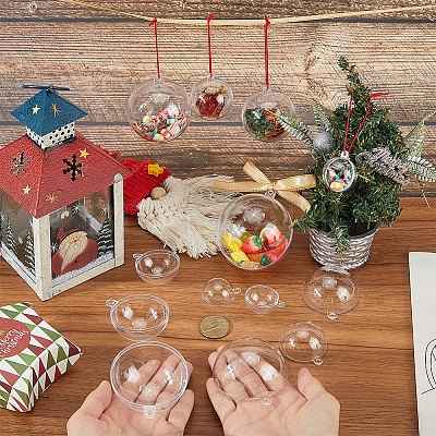 25Pcs 5 Styles Transparency Acrylic Christmas Balls Pendants DIY-CP0013-38-1