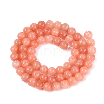 Natural Dyed Yellow Jade Gemstone Bead Strands G-R271-6mm-Y31-1