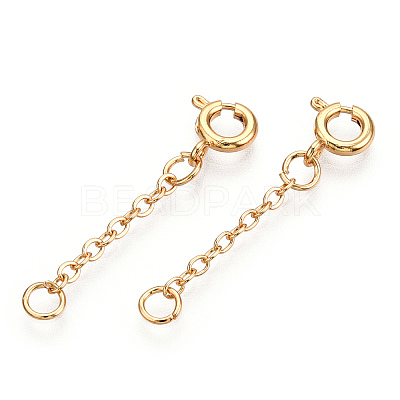 Brass Cable Chain Chain Extender KK-ZX024-36G-A-1