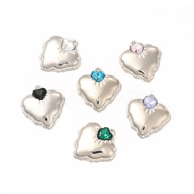 Rack Plating Alloy with Glass Pendants FIND-G054-12P-1