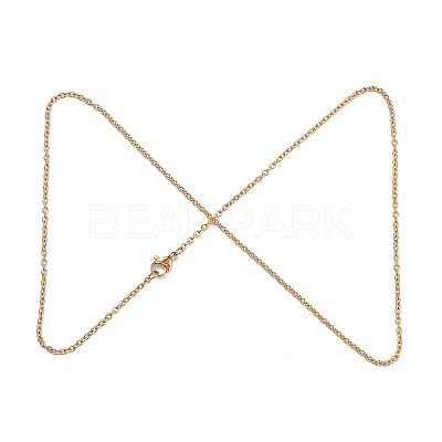 304 Stainless Steel Cable Chain Necklace Making STAS-P045-01G-1