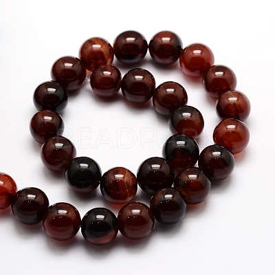 Dyed Natural Agate Round Beads Strands X-G-E321B-12mm-02-1