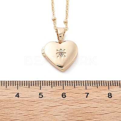 Clear Cubic Zirconia Locket Necklaces LS-NJEW-A036-01A-1