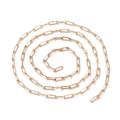 3.28 Feet Soldered Brass Paperclip Chains X-CHC-G005-03G-1