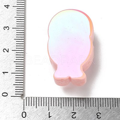 Electroplate Number Theme Resin Beads RESI-Q015-01I-1