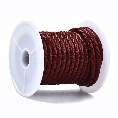 Braided Cowhide Leather Cord NWIR-N005-01A-5mm-1