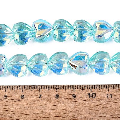 Electroplate Transparent Glass Beads Strands X-EGLA-N056-01A-03-1