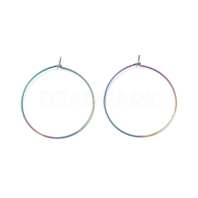 Ion Plating(IP) 316 Surgical Stainless Steel Hoop Earrings Findings STAS-F149-32M-A-1