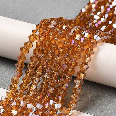 Transparent Electroplate Glass Beads Strands GLAA-F029-3mm-A28-1