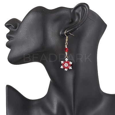 Glass Seed Beads Dnagle Earrings EJEW-MZ00501-05-1