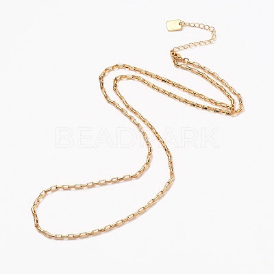Brass Box Chain Necklaces NJEW-H206-01B-G-1