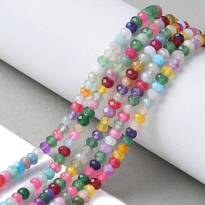 Dyed Natural Malaysia Jade Rondelle Beads Strands X-G-E316-2x4mm-67-1