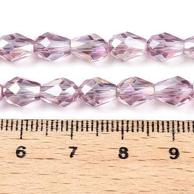 Transparent Electroplate Glass Beads Strands EGLA-N013-T4mm-B02-1