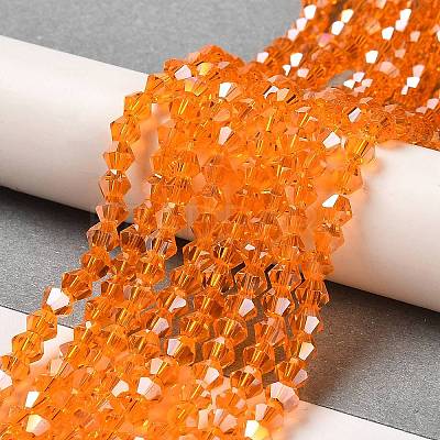 Transparent Electroplate Glass Beads Strands EGLA-A039-T4mm-B23-1