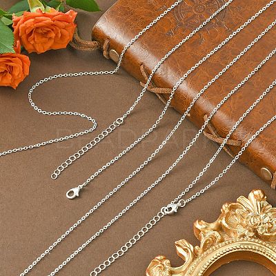 6Pcs Iron Cable Chains Necklaces Set for Women MAK-YW0001-06-1